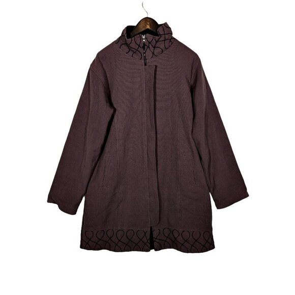 Hippie Full Zip Jacket Size XL Multi Festival Nepalese Fleece Lined Coat Nepal - Picture 1 of 8